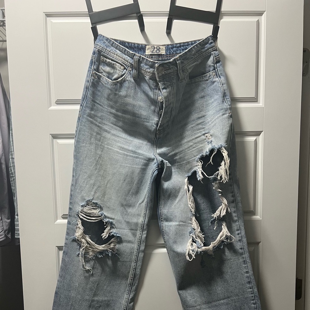 free people high rise distressed jeans